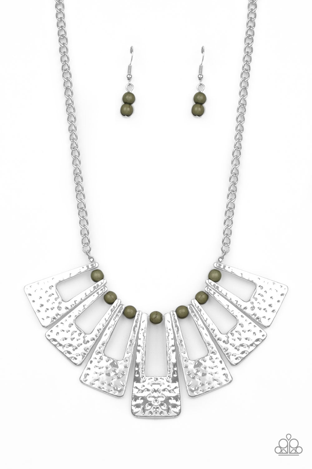Paparazzi Accessories-Terra Takeover Green Necklace Set