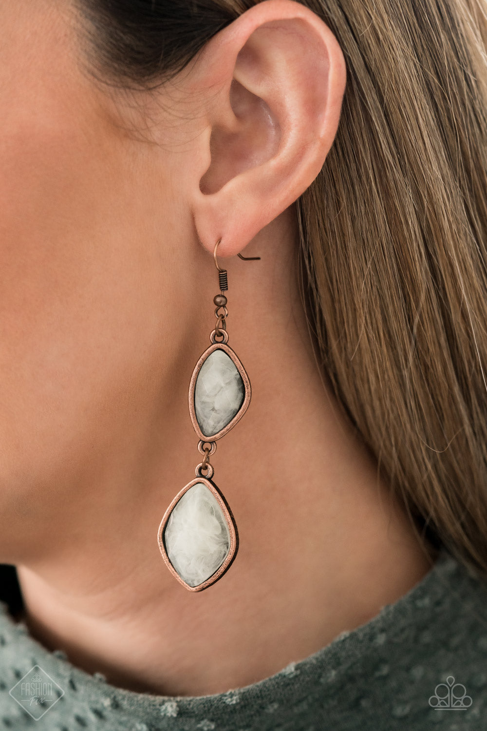 Paparazzi Accessories-The Oracle Has Spoken Copper Stone Earrings