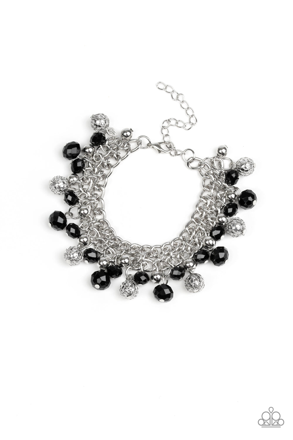 Paparazzi Accessories-The Party Planner Black Metallic Bracelet
