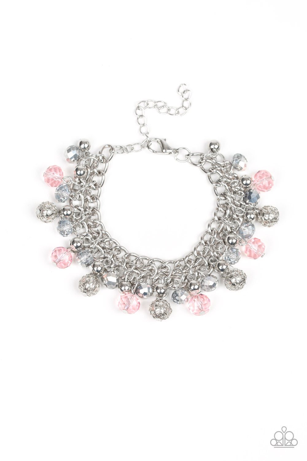 Paparazzi Accessories-The Party Planner Pink Glittery Bracelet