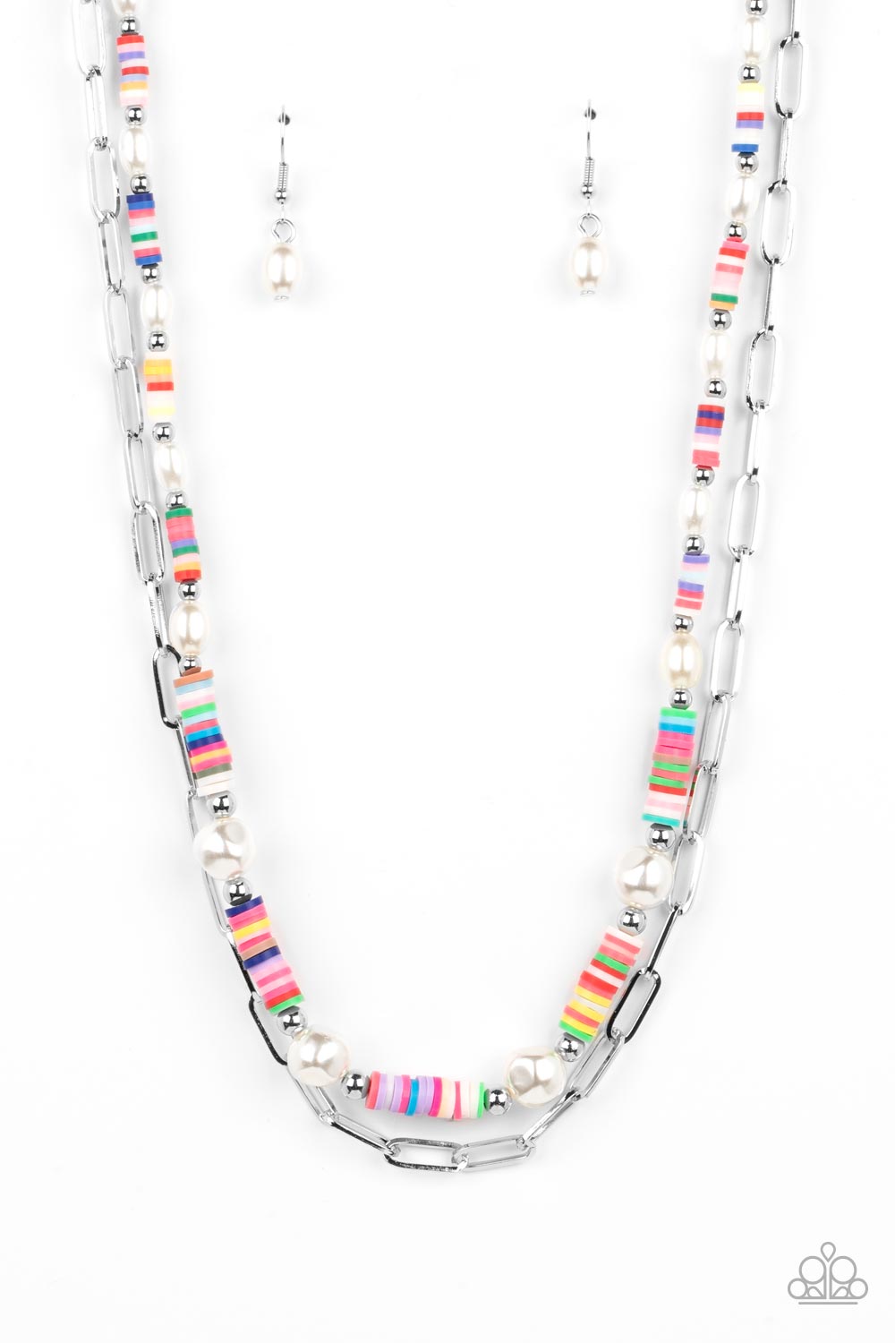 Paparazzi Accessories-Tidal Trendsetter Multi Color Paperclip Necklace Set