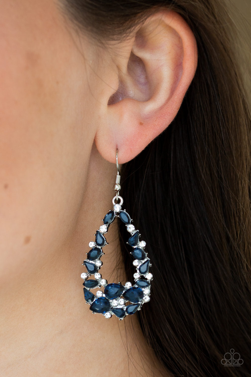 Paparazzi Accessories-To BEDAZZLE,Or Not BEDAZZLE Blue Earrings
