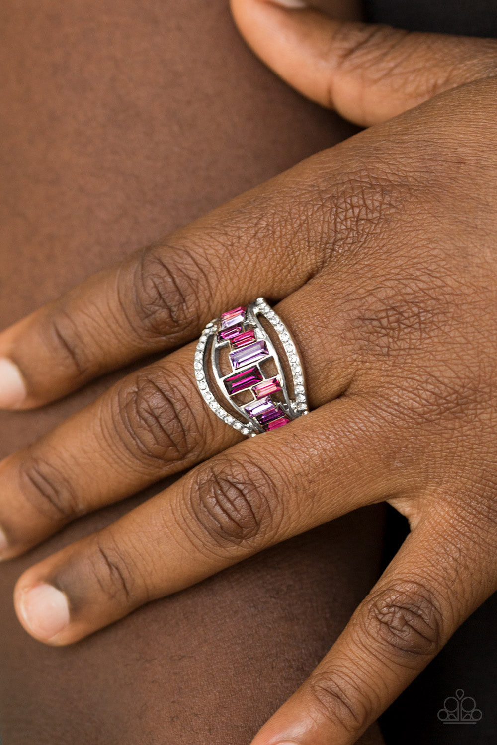 Paparazzi Accessories-Treasure Chest Charm Purple Ring