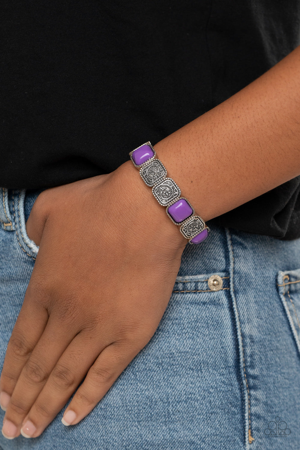 Paparazzi Accessories-Trendy Tease Purple Bead Bracelet