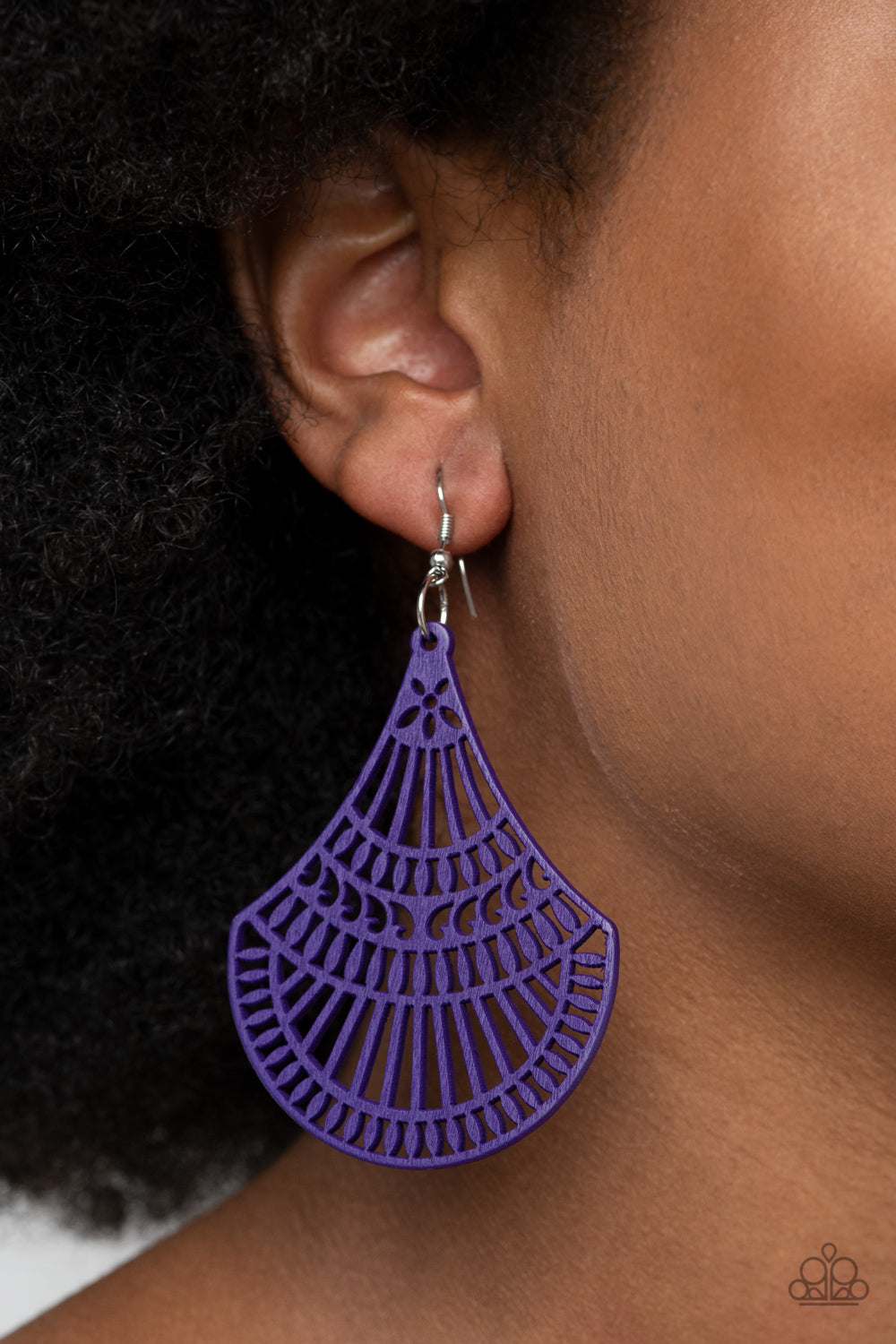 Paparazzi Accessories-Tropical Tempest Purple Wood Earrings