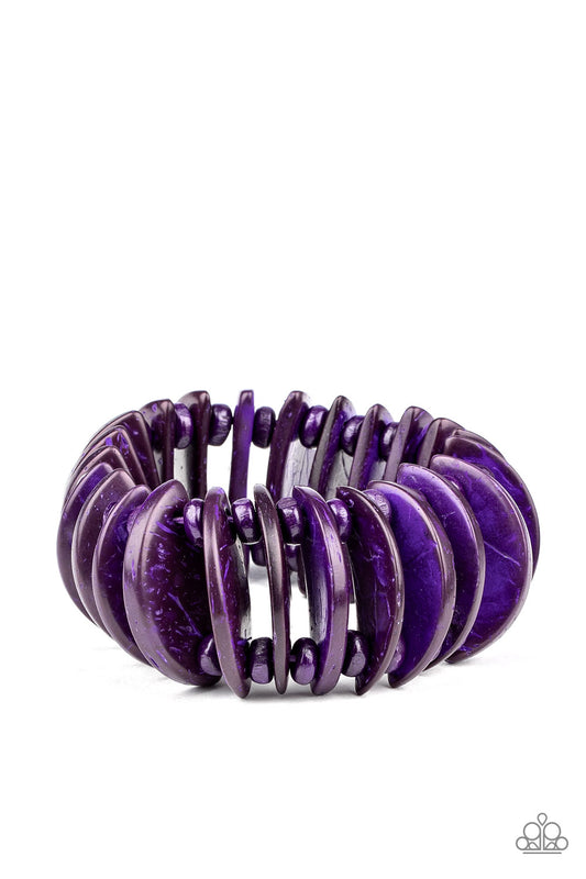 Paparazzi Accessories-Tropical Tiki Bar Purple Wood Bracelet