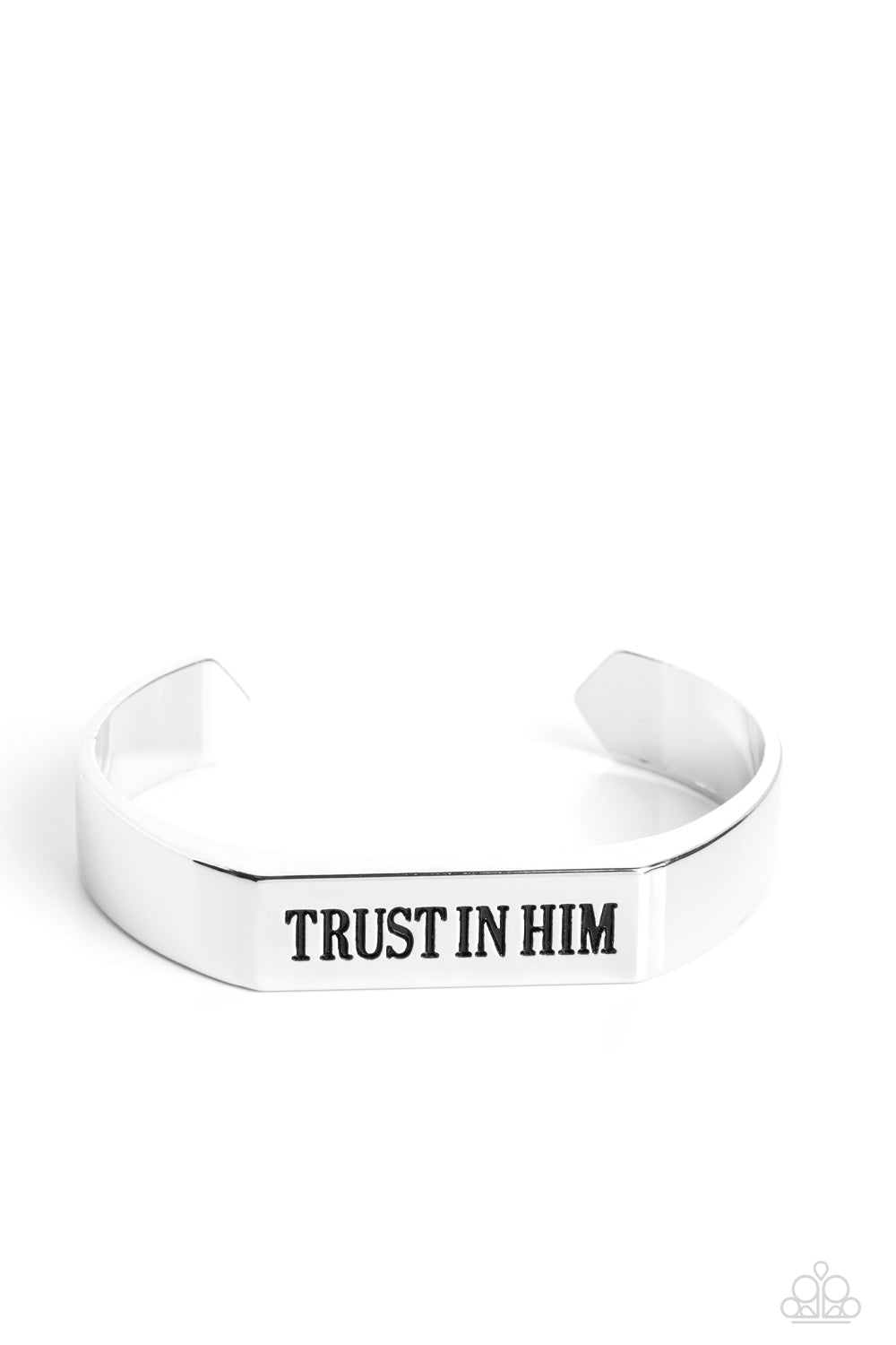 Paparazzi Accessories-Trusting Trinket Silver "TRUST HIM" Men's Bracelet