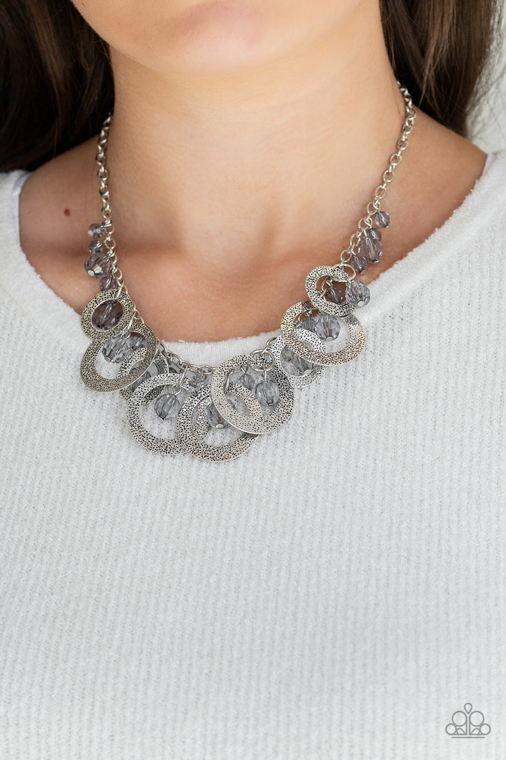 Paparazzi Accessories-Turn It Up Silver Necklace Set