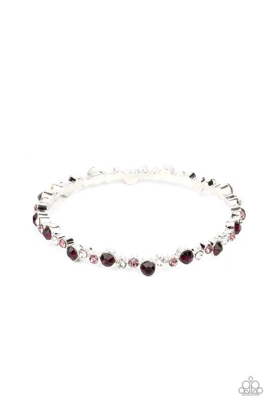 Paparazzi Accessories-Twinkly Trendsetter Purple Sleek Rhinestone Bangle Bracelet