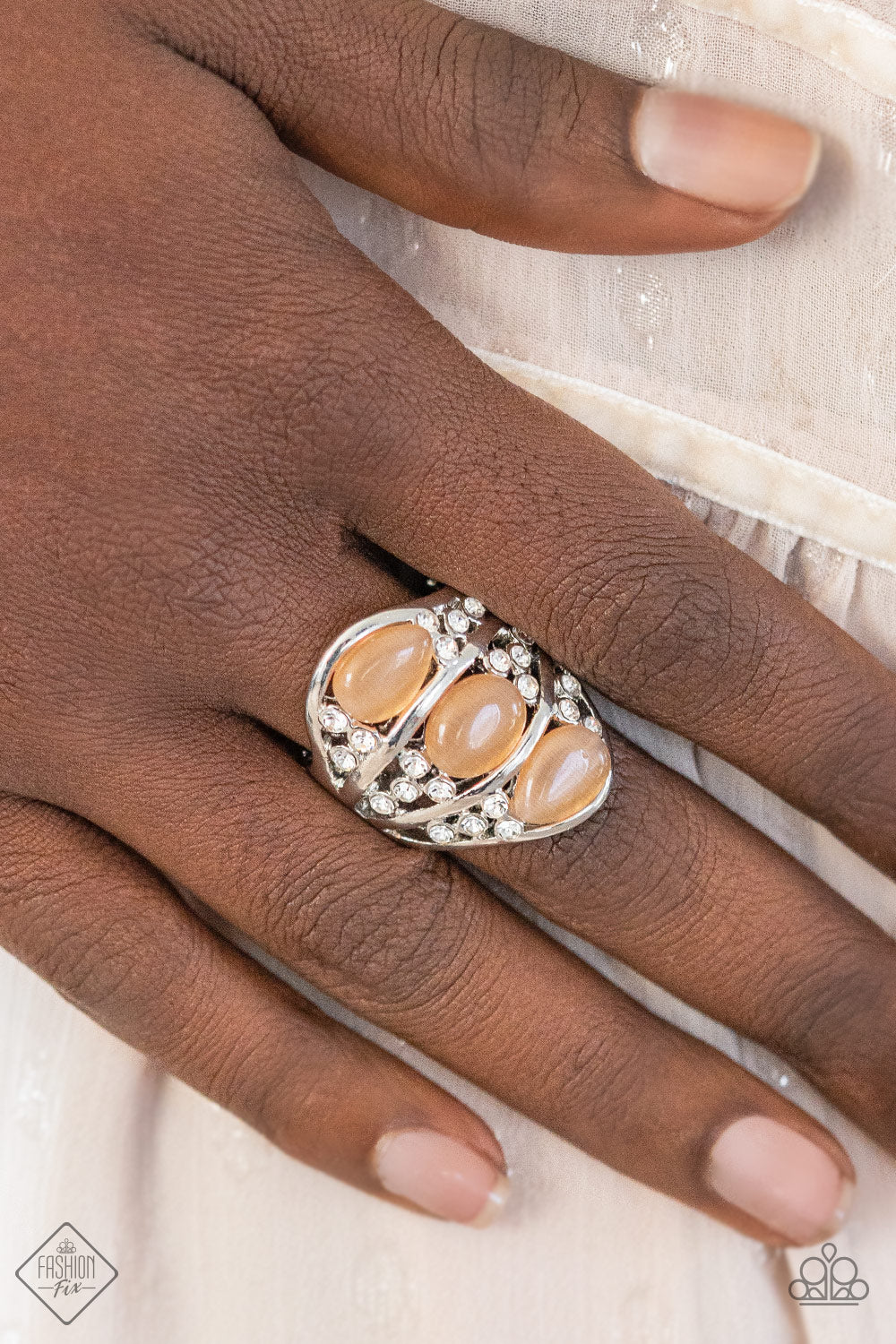 Paparazzi Accessories-Underrated Shimmer Orange Stacked Ring
