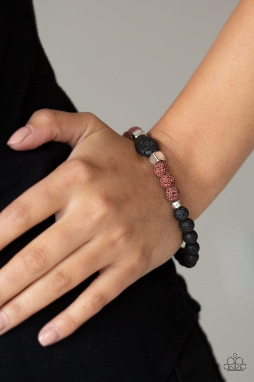 Paparazzi Accessories-Unwind Brown Lava Bead Bracelet