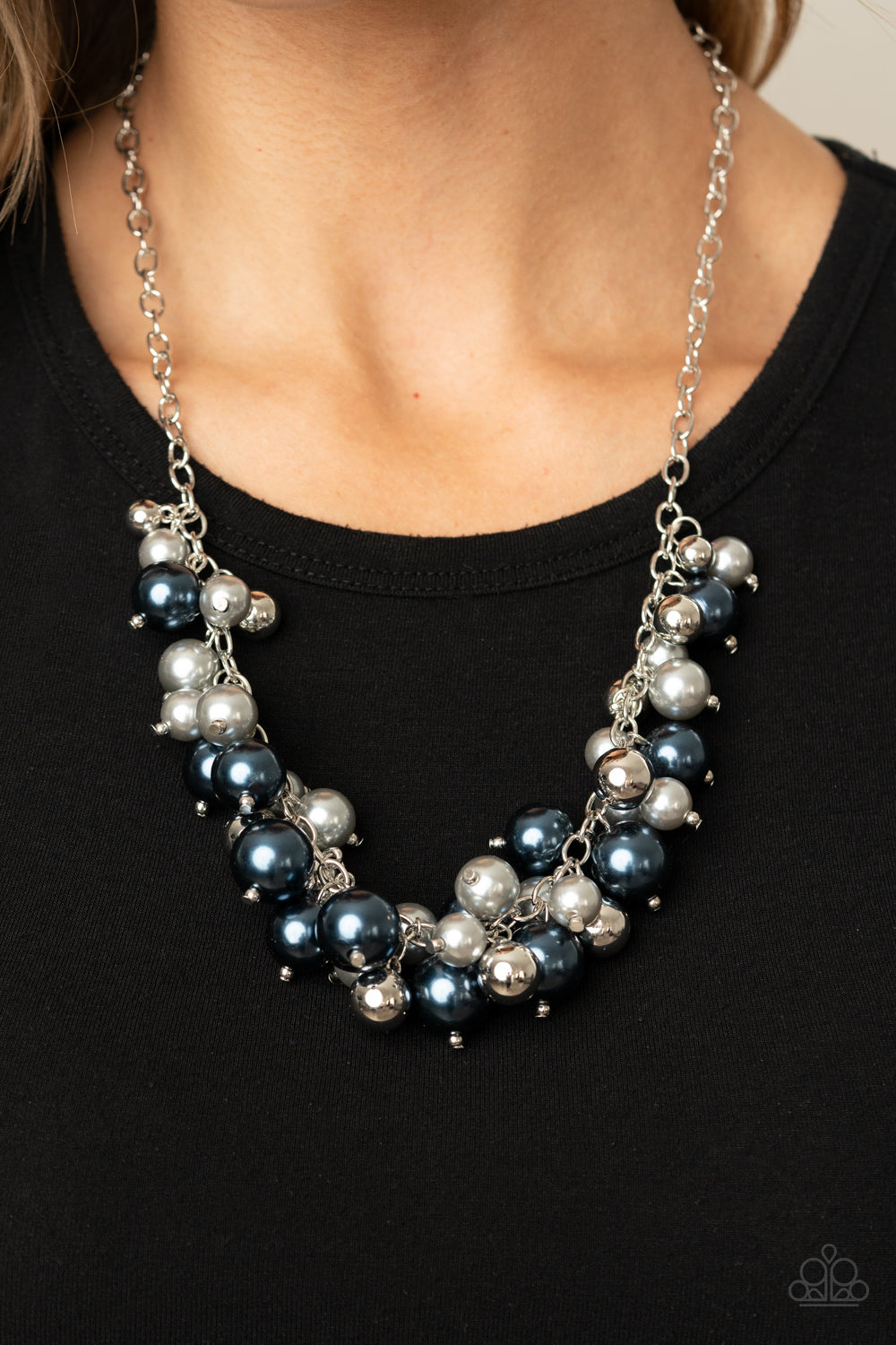 Paparazzi Accessories-Uptown Upgrade Multi Blue Necklace Set