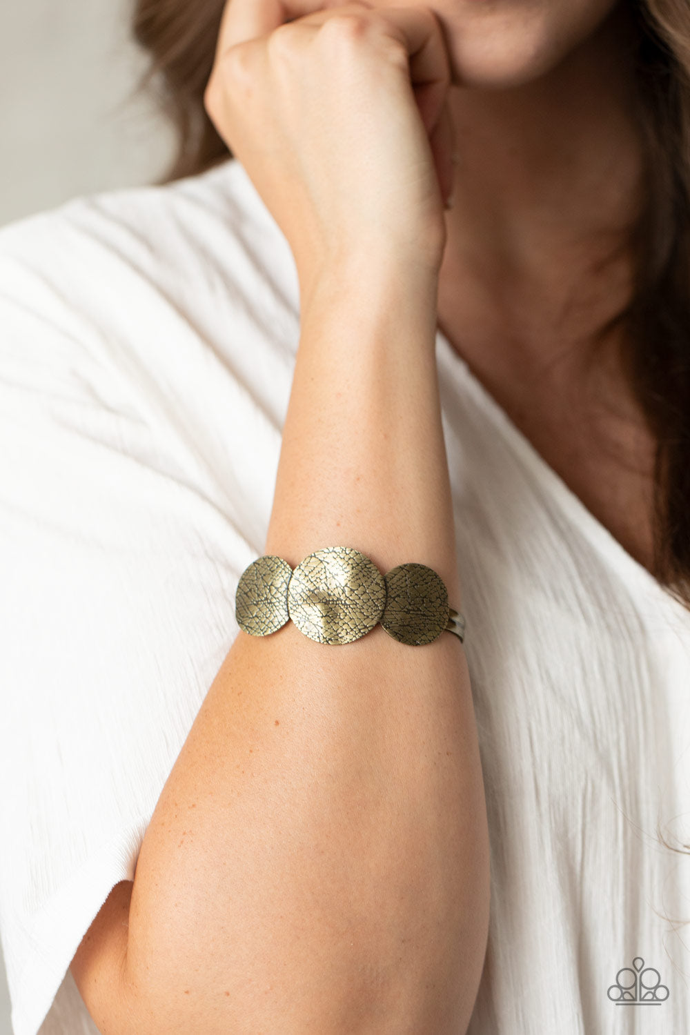 Paparazzi Accessories-Urban Aftershock Brass Cuff Bracelet