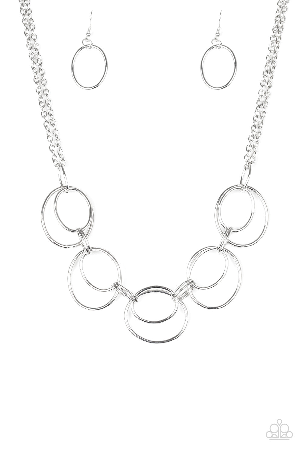 Paparazzi Accessories-Urban Orbit Silver Necklace Set