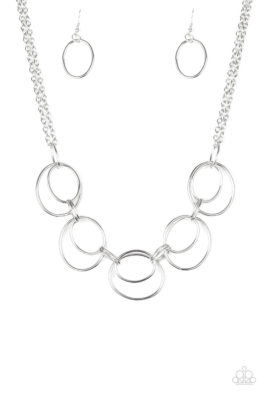 Paparazzi Accessories-Urban Orbit Silver Necklace Set