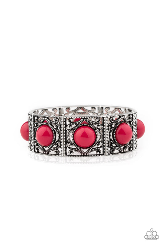 Paparazzi Accessories-Victorian Dream Pink Filigree Bracelet