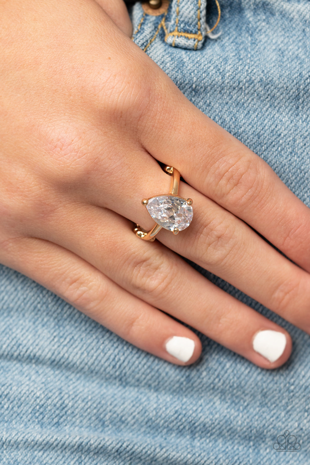 Paparazzi Accessories-Vintage Engagement Gold Iridescence Ring