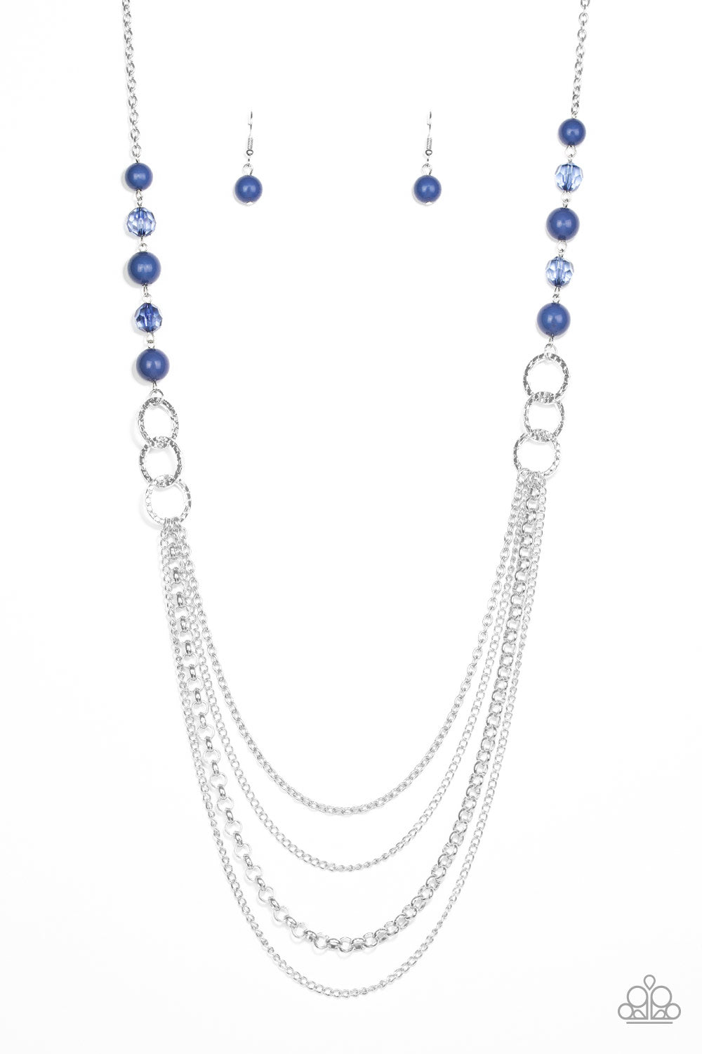 Paparazzi Accessories-Vividly Vivid Crystal Blue Necklace Set
