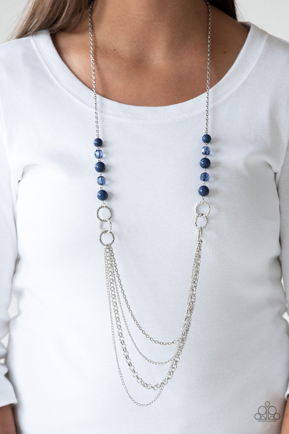 Paparazzi Accessories-Vividly Vivid Crystal Blue Necklace Set