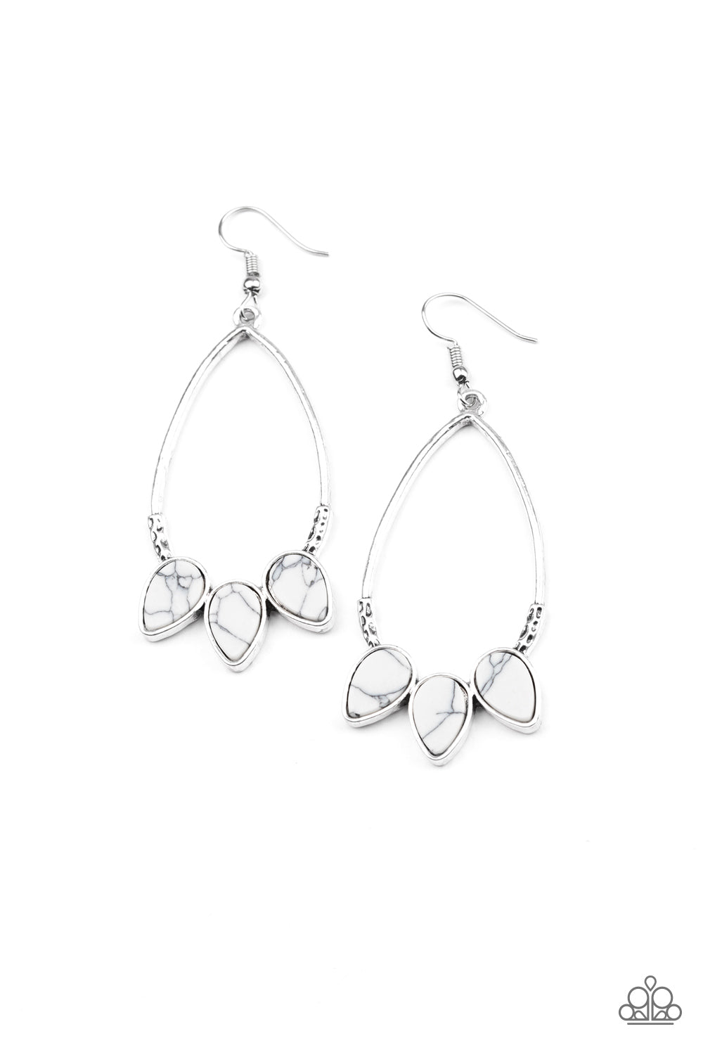Paparazzi Accessories-Frontier Fierce White Earrings