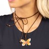 Paparazzi Accessories-Winged Wanderer Orange Butterfly Necklace Set