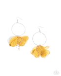 Paparazzi Accessories-Perennial Perspective Yellow Tulle Petal Earrings