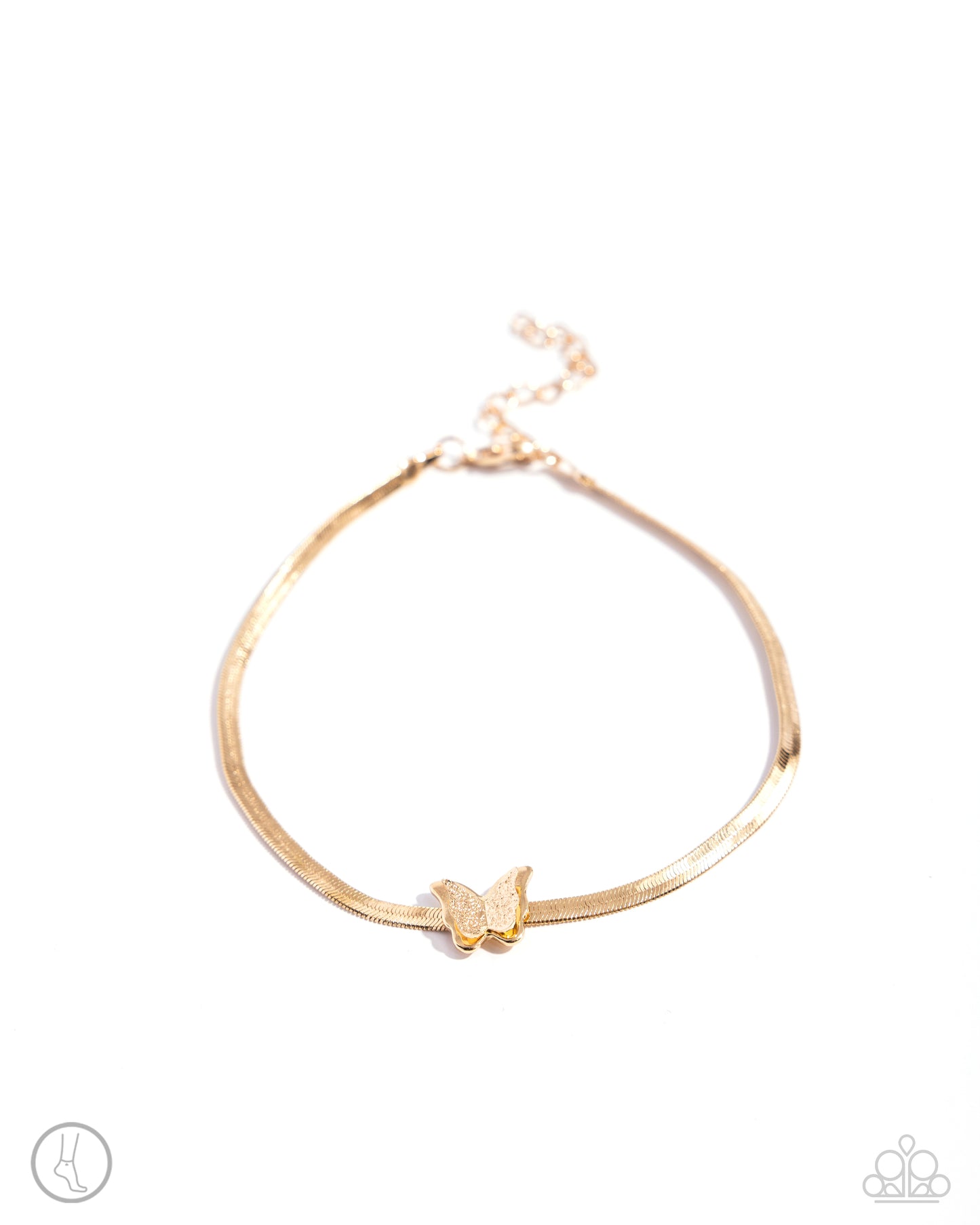 Paparazzi Accessories-A FLIGHT-ing Chance Gold Butterfly Anklet