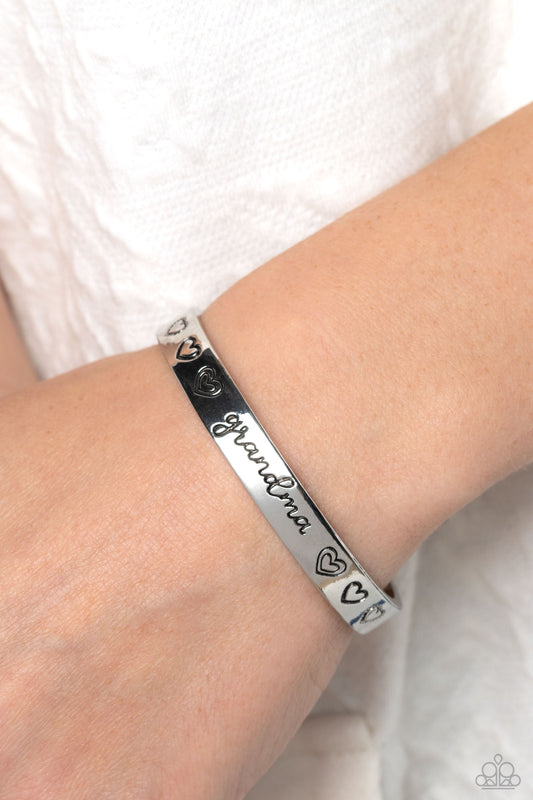 Paparazzi Accessories-A Grandmothers Love Silver Engraved Heart Bracelet