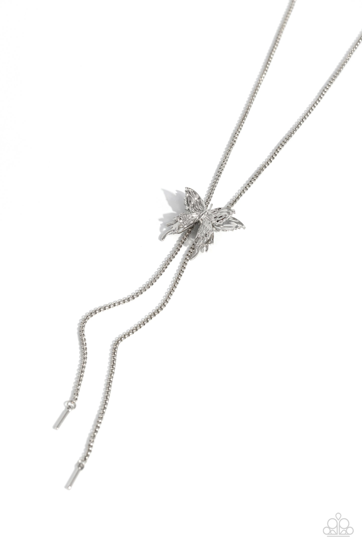 Paparazzi Accessories-Adjustable Acclaim Silver Butterfly Necklace Set