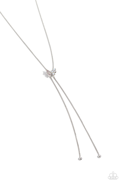 Paparazzi Accessories-Adjustable Alliance Pink Butterfly Necklace Set