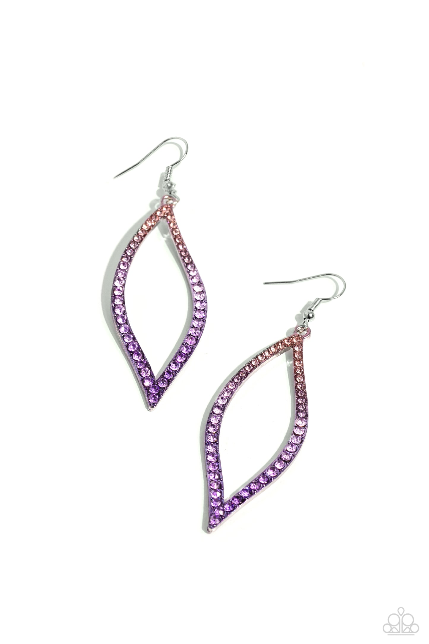 Paparazzi Accessories-Admirable Asymmetry Purple Ombre' Teardrop Earrings