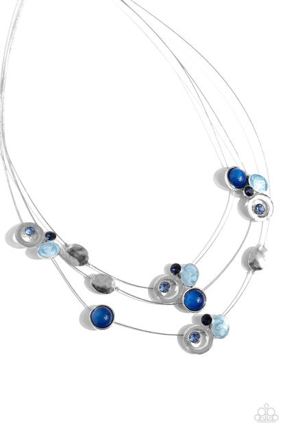 Paparazzi Accessories-Affectionate Array Blue Accent Bead Necklace Set