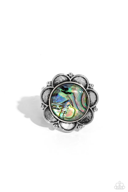 Paparazzi Accessories-Artistic Accomplishment Blue Abalone Shell Ring