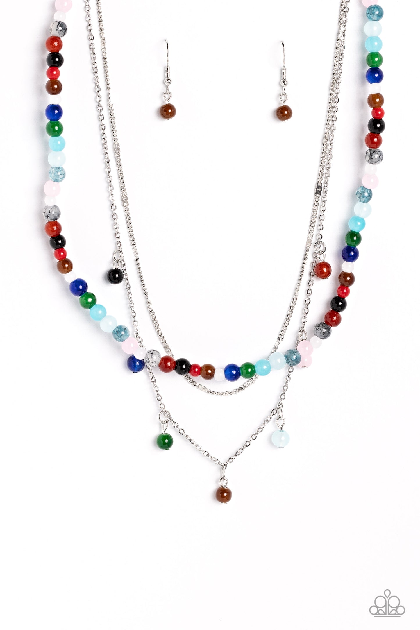 Paparazzi Accessories-BEAD All About It Multi Stone Bead Necklace Set