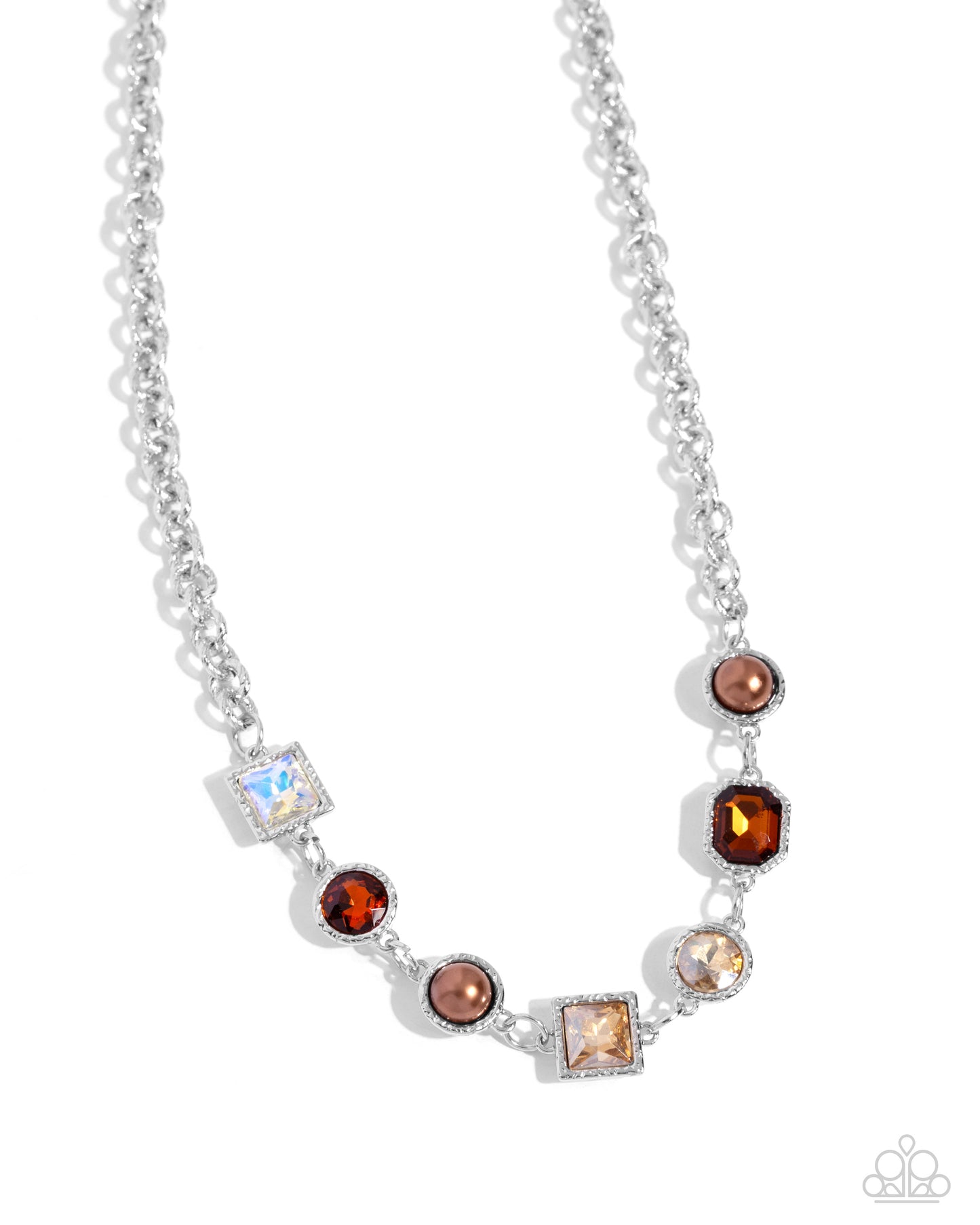 Paparazzi Accessories-Bejeweled Bravado Brown Topaz Necklace Set