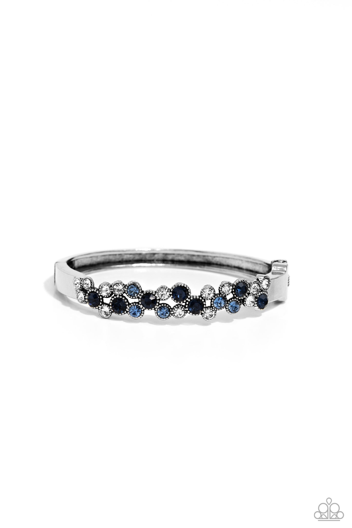 Paparazzi Accessories-Big City Bling Blue Crisscross Shimmery Bracelet