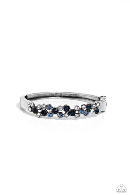 Paparazzi Accessories-Big City Bling Blue Crisscross Shimmery Bracelet