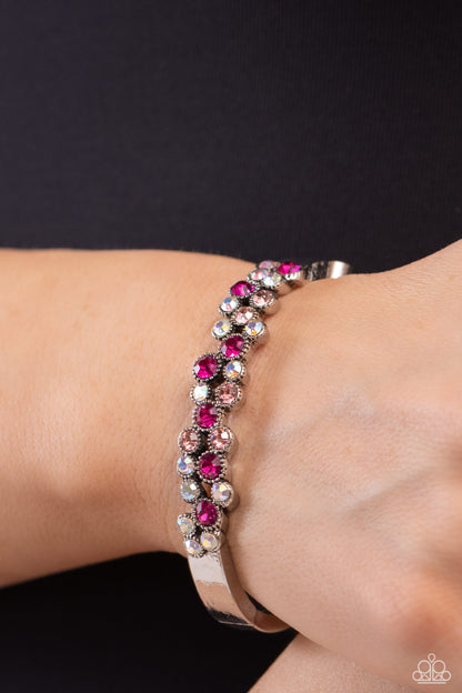 Paparazzi Accessories-Big City Bling Pink Iridescent Bracelet