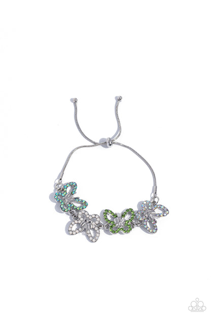 Paparazzi Accessories-Butterfly Belongings Green Whimsical Bracelet