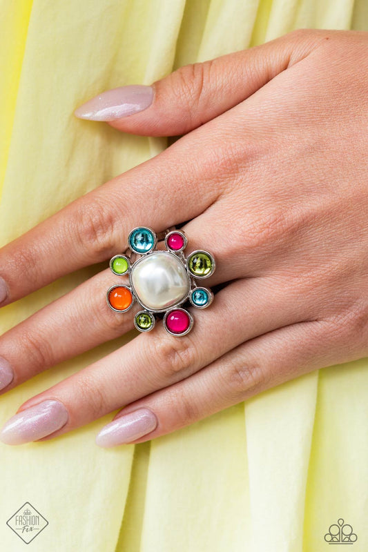 Paparazzi Accessories-Candescent Collector Multi Color Pearly Ring