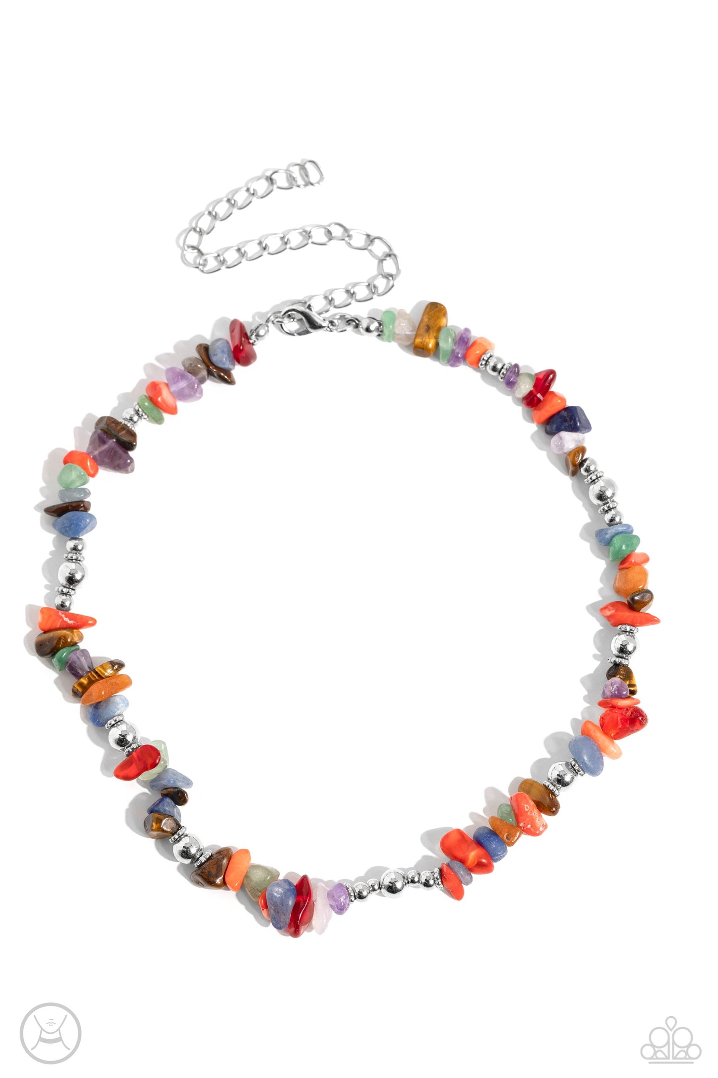 Paparazzi Accessories-Carved Confidence Multicolored Stones Choker Set