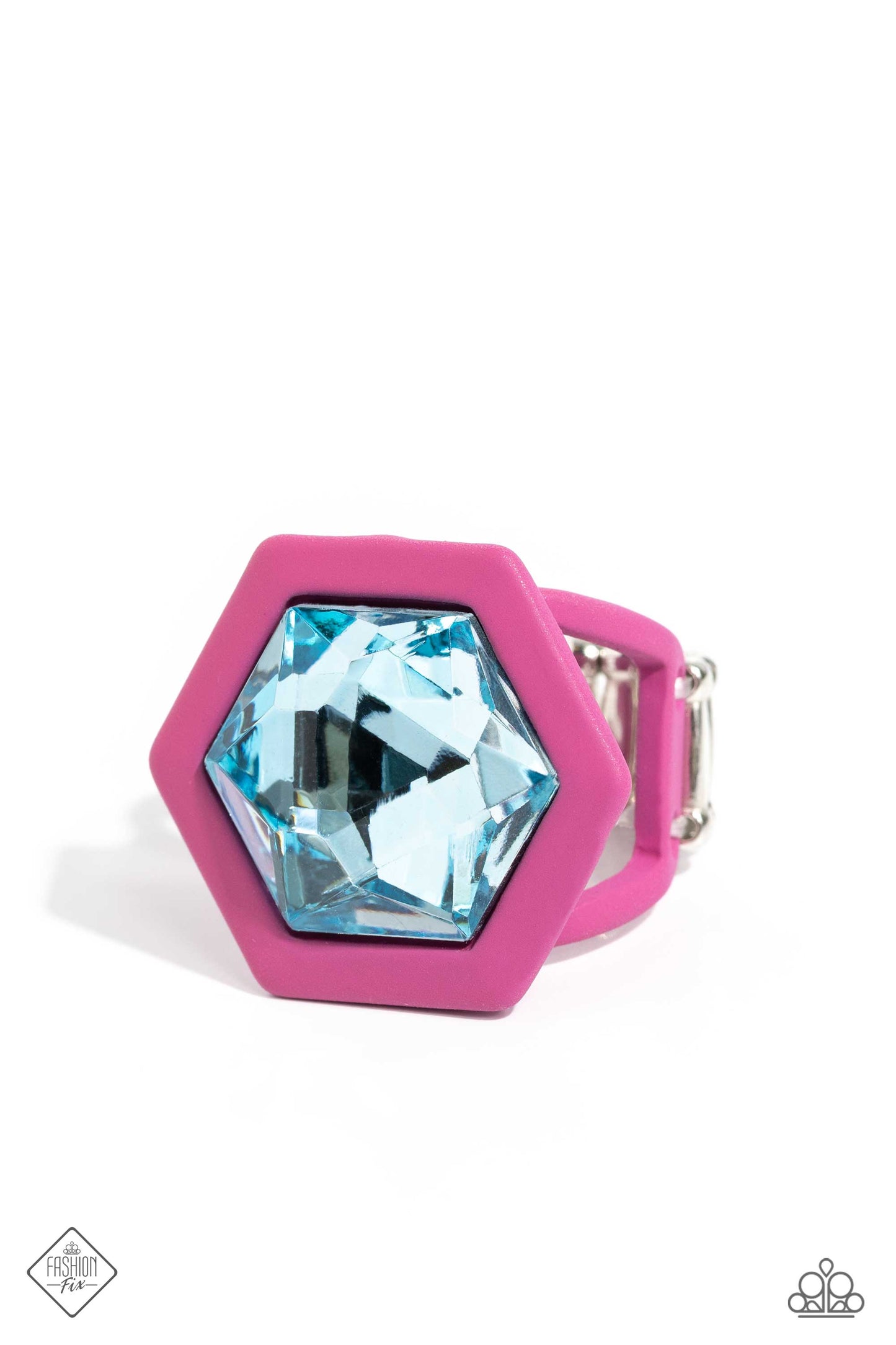 Paparazzi Accessories-Changing Class Pink Hexagon July 2023 FF Ring