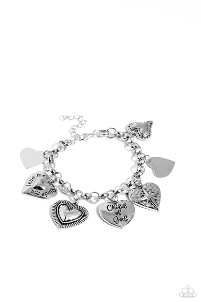 Paparazzi Accessories-Child Of God Silver Heart Inspired Charm Bracelet