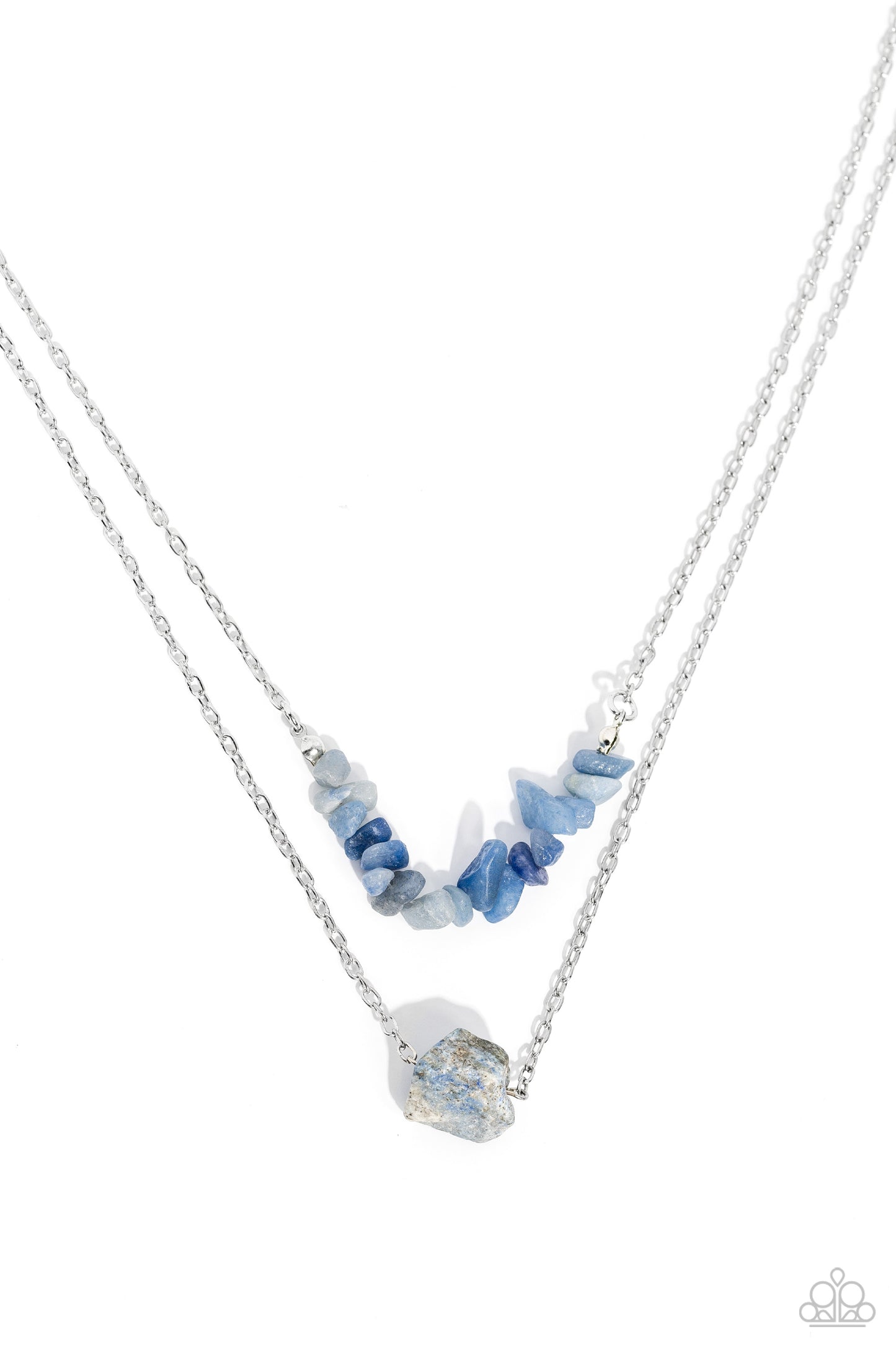 Paparazzi Accessories-Chiseled Caliber Blue Lapis Stone Necklace Set