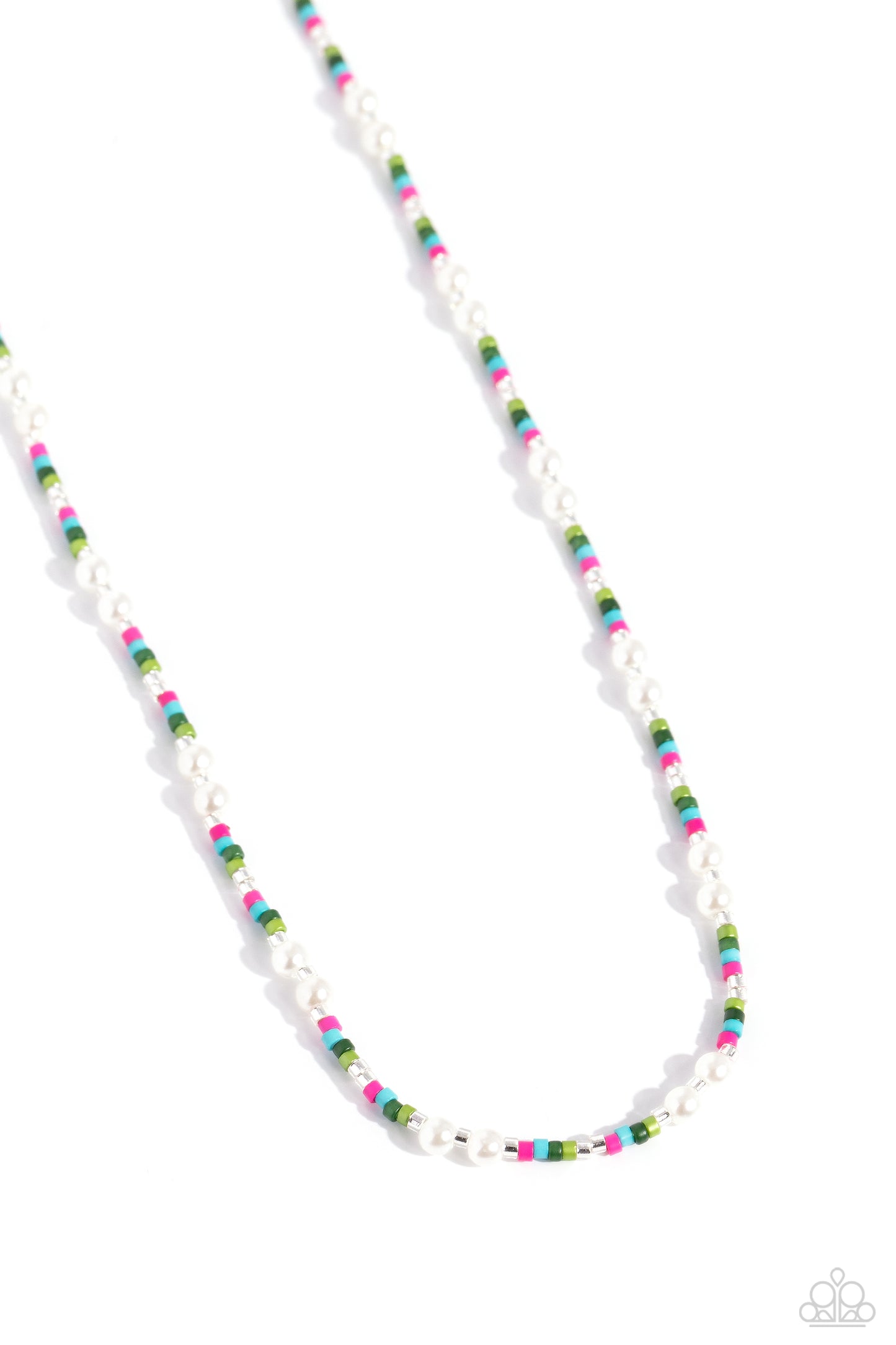 Paparazzi Accessories-Colorblock Charm Green Bead Necklace Set
