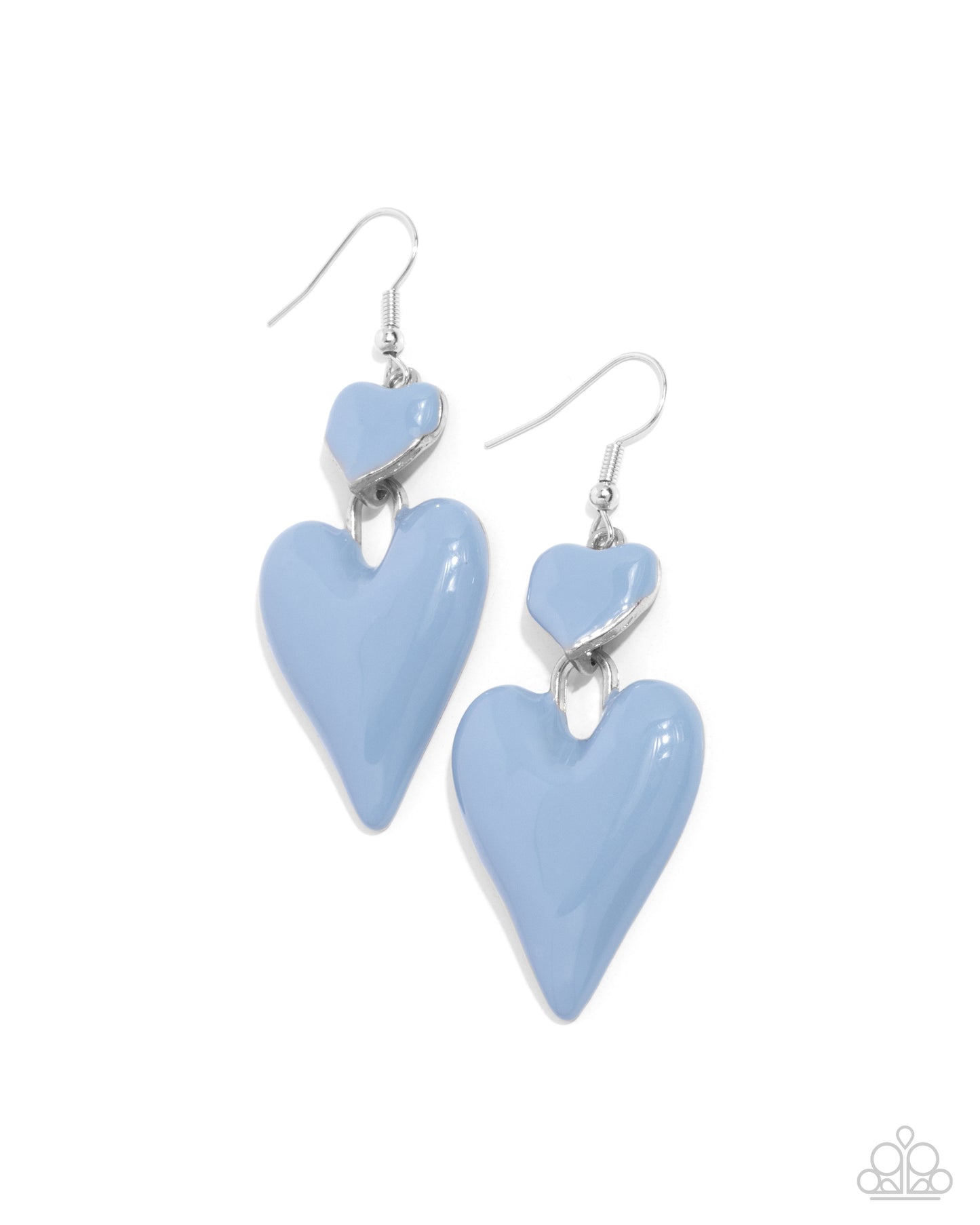 Paparazzi Accessories-Colorful Chemistry Blue Heart Frame Earrings