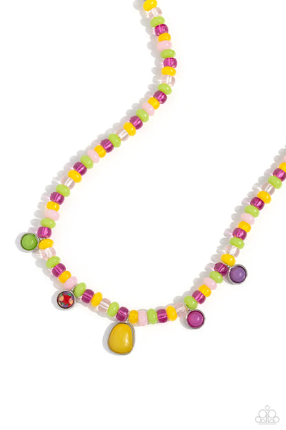 Paparazzi Accessories-Colorfully California Yellow Bead Necklace Set