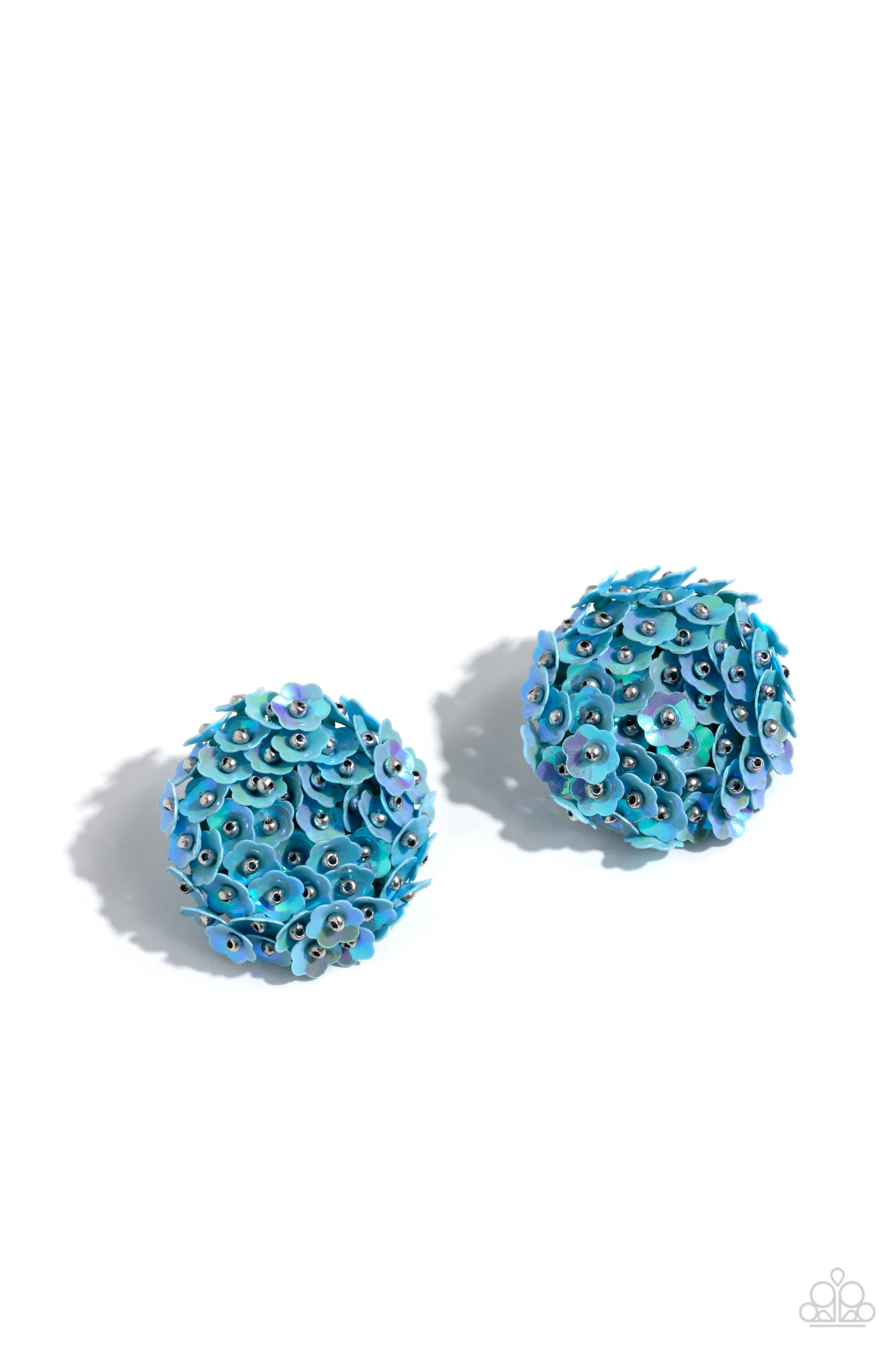 Paparazzi Accessories-Corsage Character Blue Iridescent Bouquet Earrings