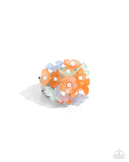 Paparazzi Accessories-Corsage Celebration Orange Seed Bead Bloom Ring