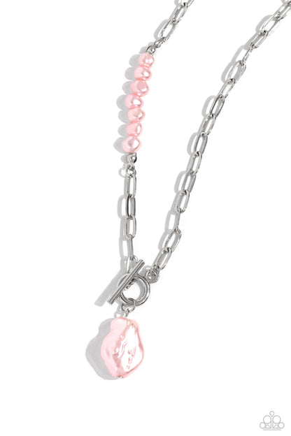 Paparazzi Accessories-Courting Cosmopolitan Pink Pearl Necklace Set